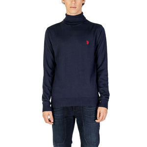 Blauer Rollkragenpullover aus Baumwolle
