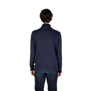 Blauer Rollkragenpullover aus Baumwolle