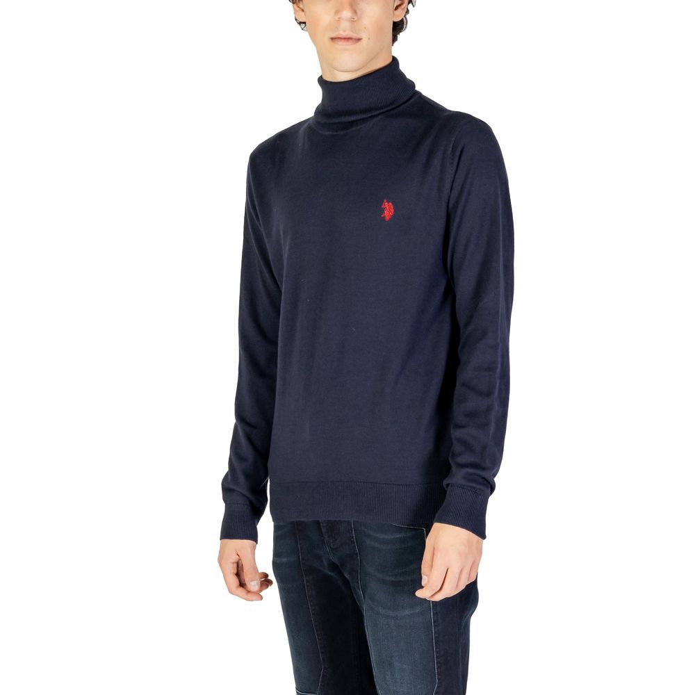 Blauer Rollkragenpullover aus Baumwolle