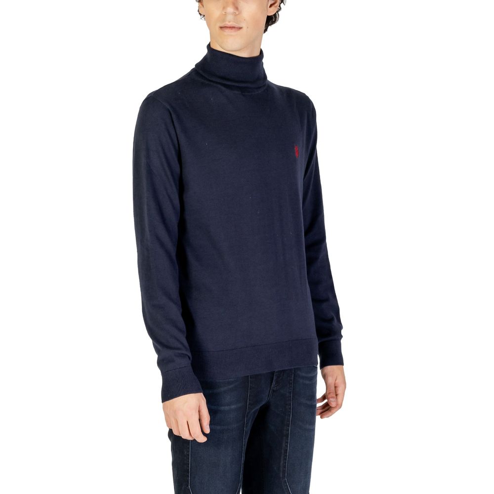 Blauer Rollkragenpullover aus Baumwolle