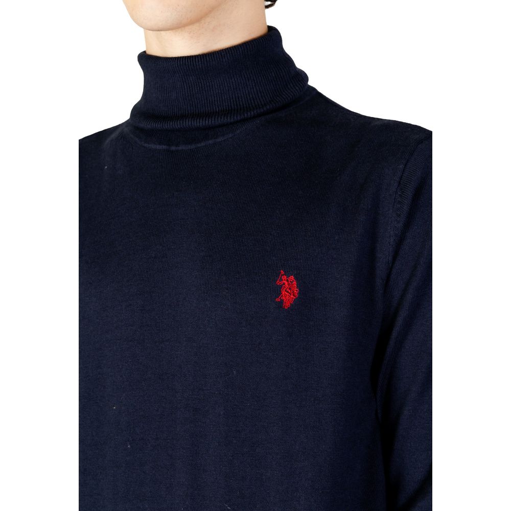 Blauer Rollkragenpullover aus Baumwolle