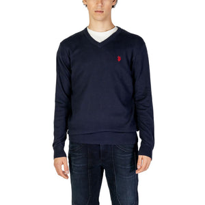 Blauer Baumwollpullover