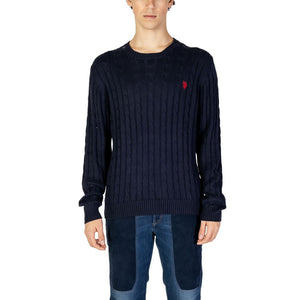 Blauer Baumwollpullover