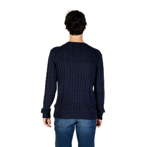 Blauer Baumwollpullover