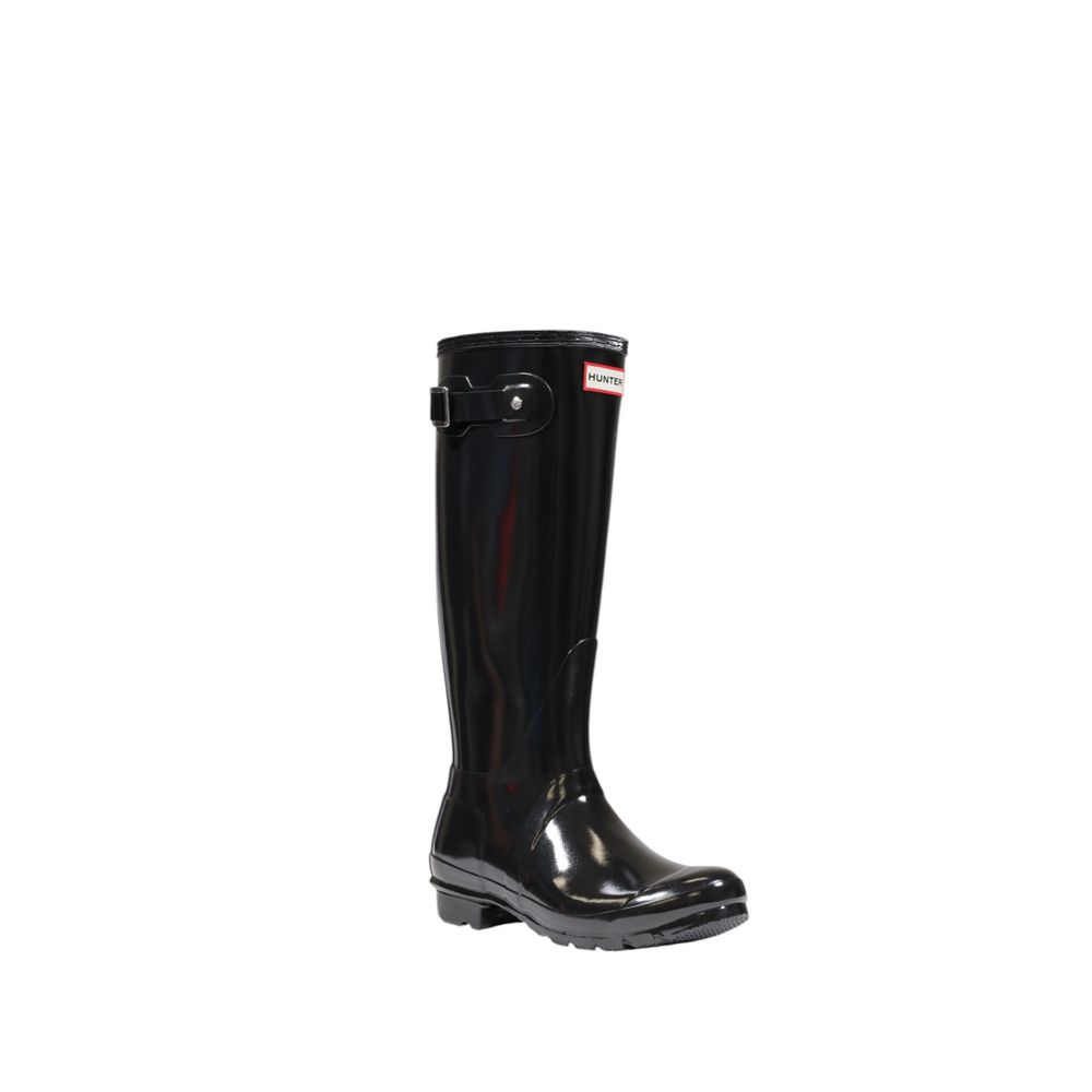 Schwarze Knöchelstiefel aus recyceltem Polyester