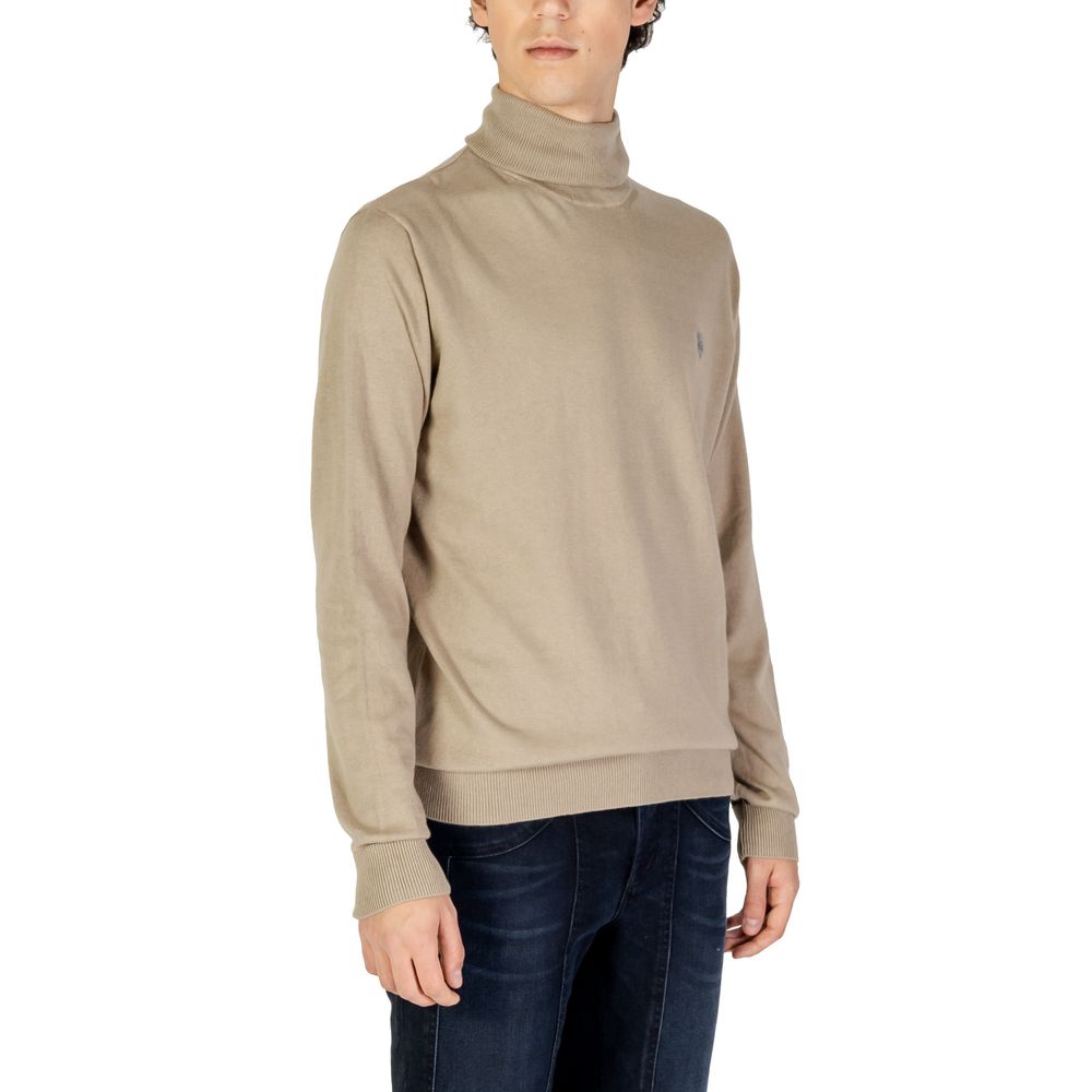 Beigefarbener Rollkragenpullover aus Baumwolle