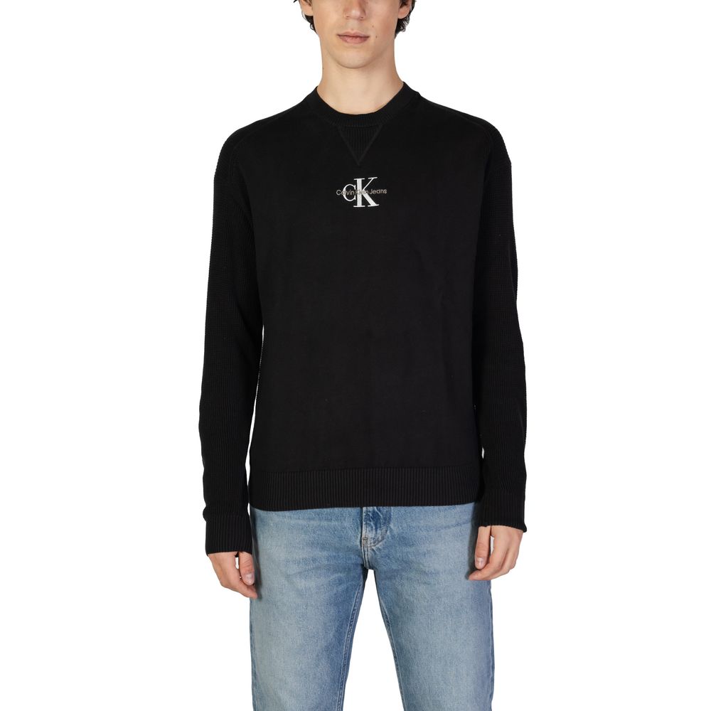 Schwarzer Baumwollpullover