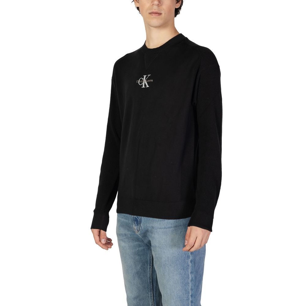 Schwarzer Baumwollpullover