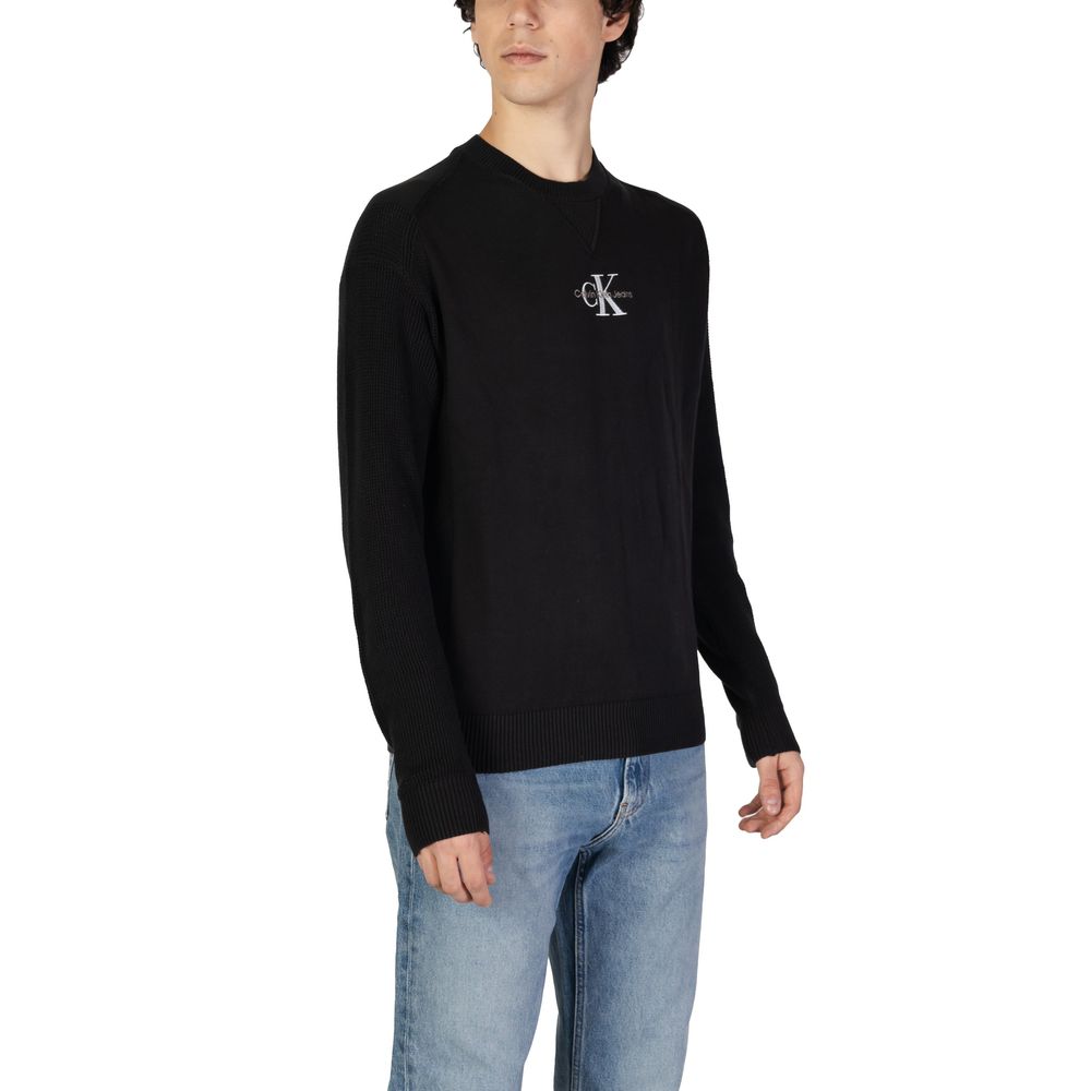 Schwarzer Baumwollpullover