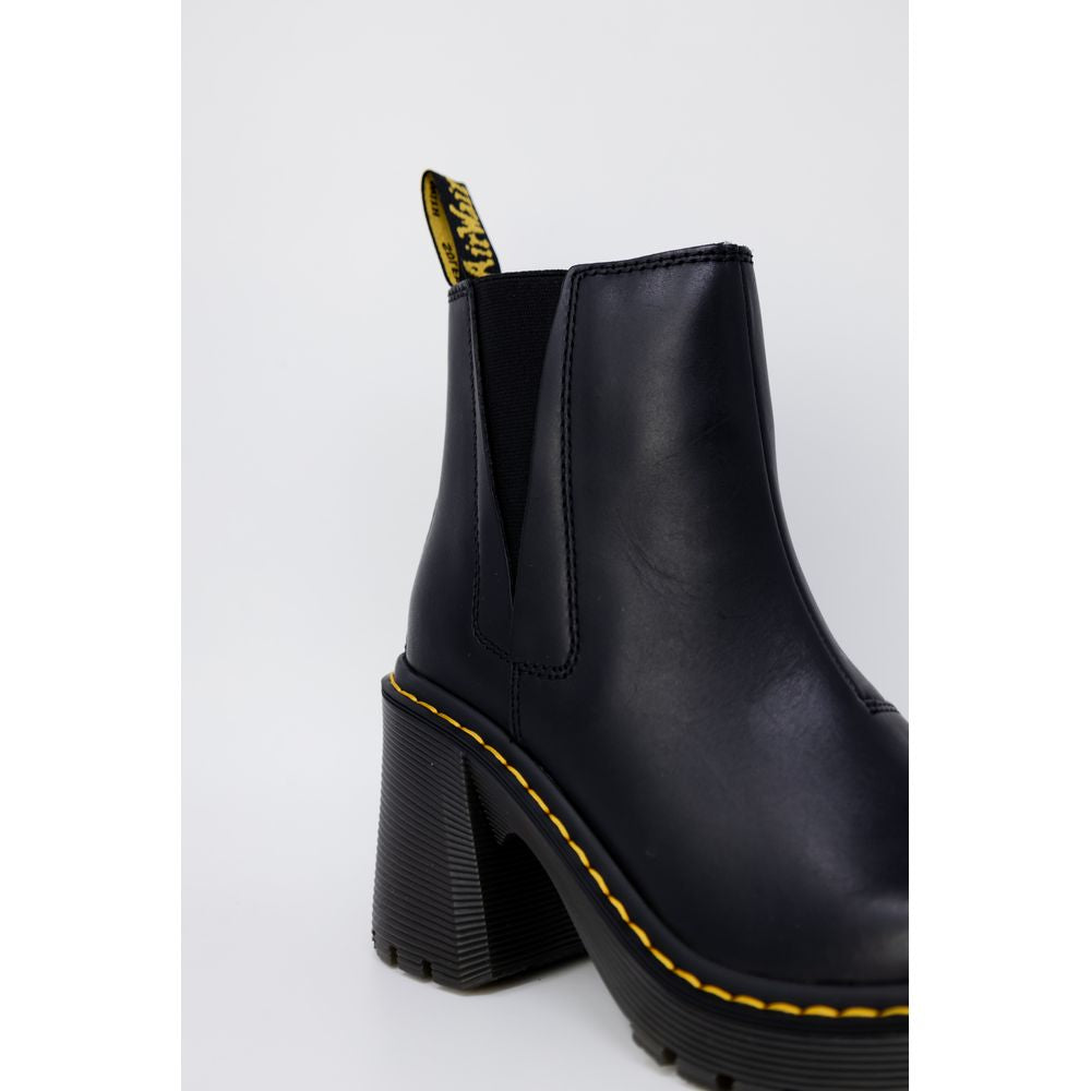 Schwarzer Leder-High-Heel