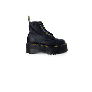 Schwarzer Lederstiefel