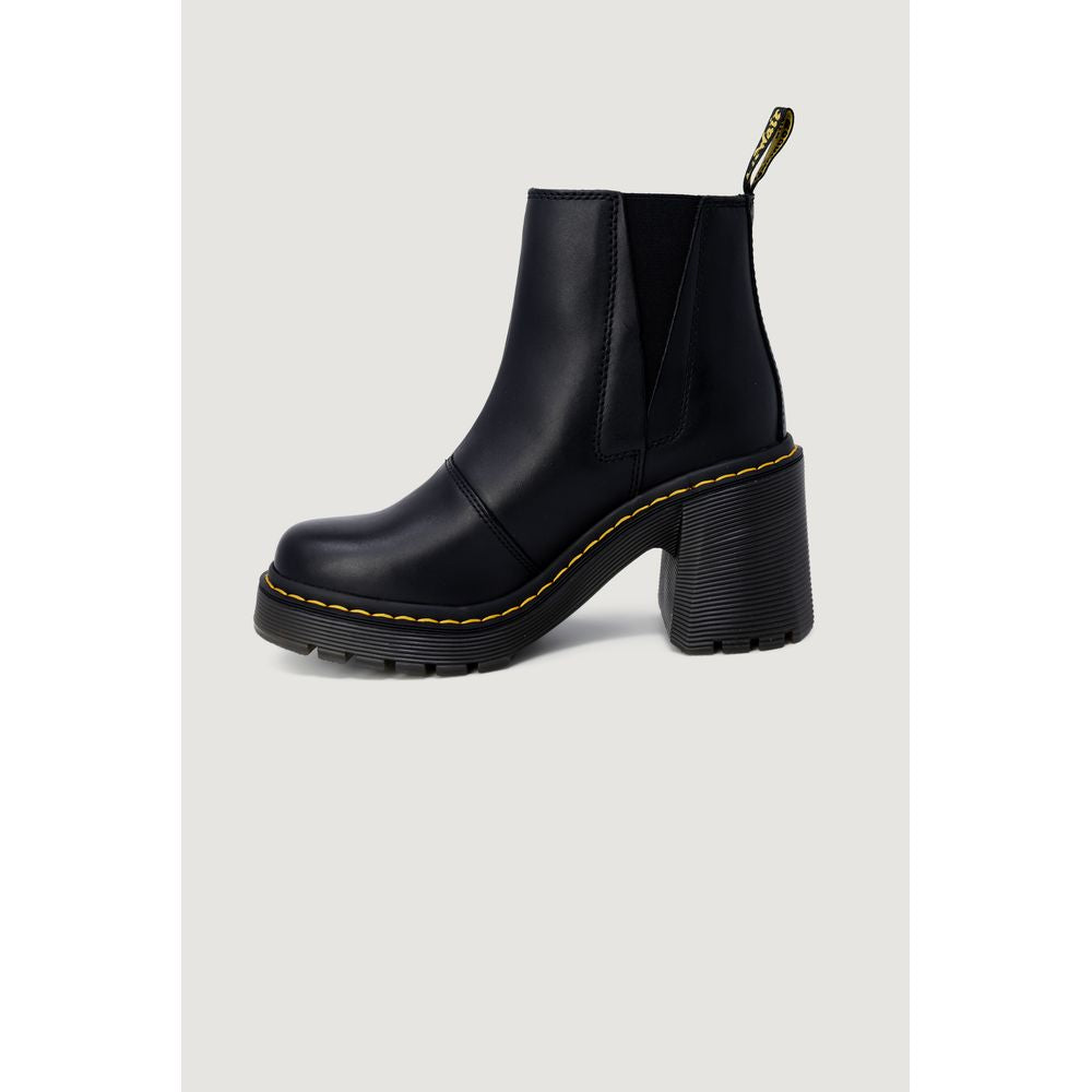 Schwarzer Leder-High-Heel