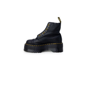 Schwarzer Lederstiefel