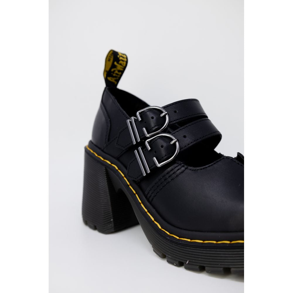 Schwarzer Leder-High-Heel