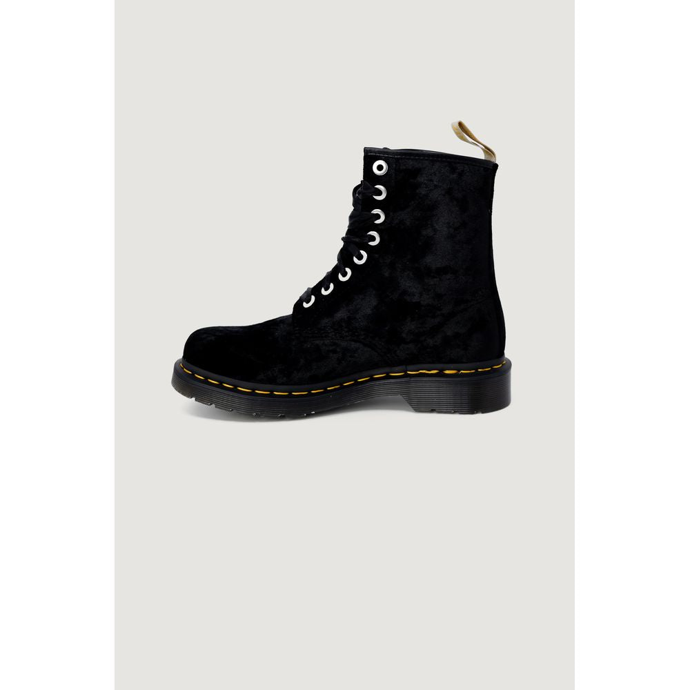 Schwarzer Polyesterstiefel