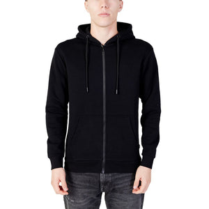 Schwarzer Polyester-Kapuzenpullover