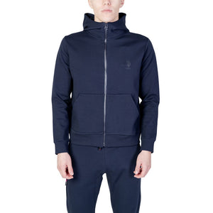 Blauer Kapuzenpullover aus Baumwolle