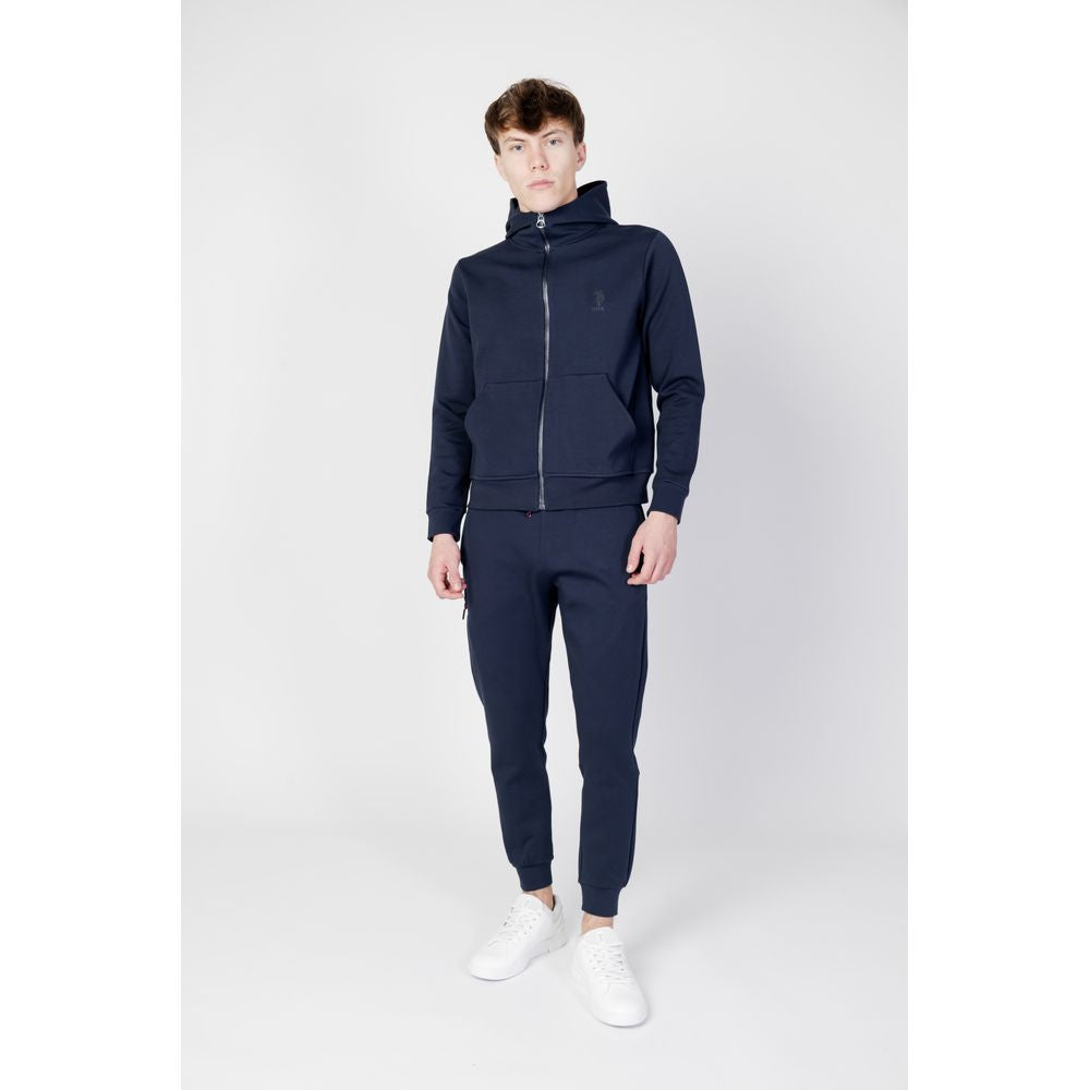 Blauer Kapuzenpullover aus Baumwolle