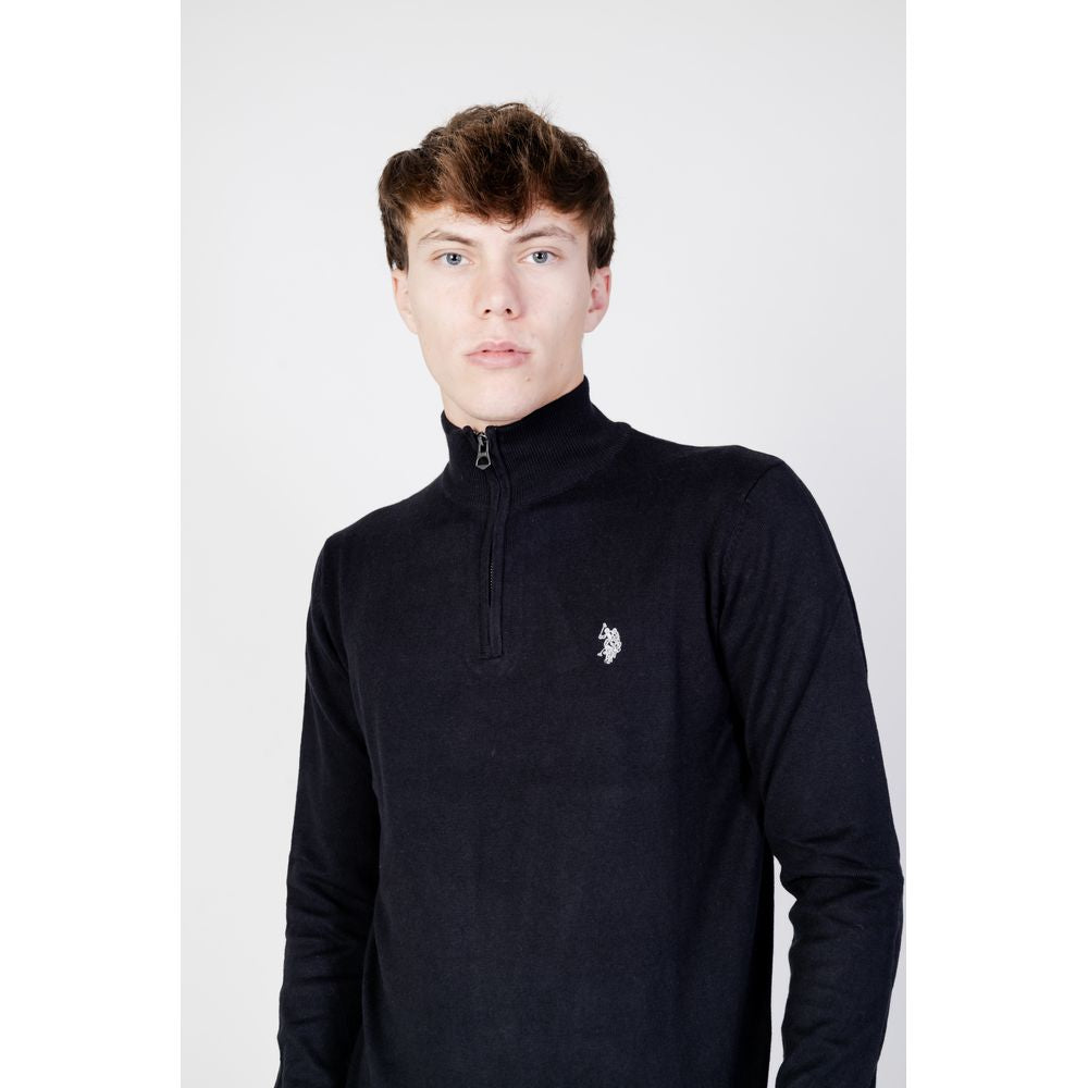 Schwarzer Baumwollpullover