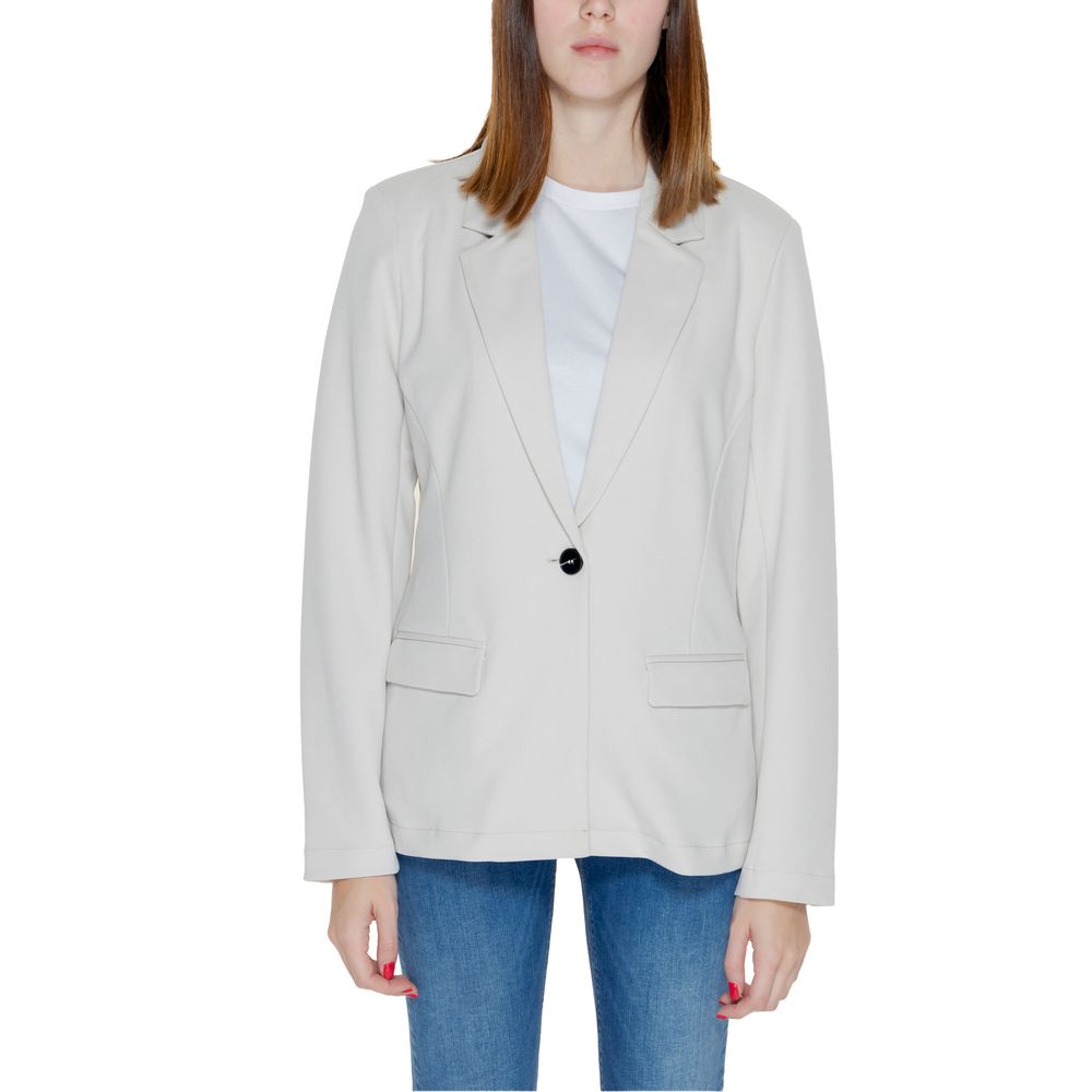 Beigefarbener Polyester-Blazer