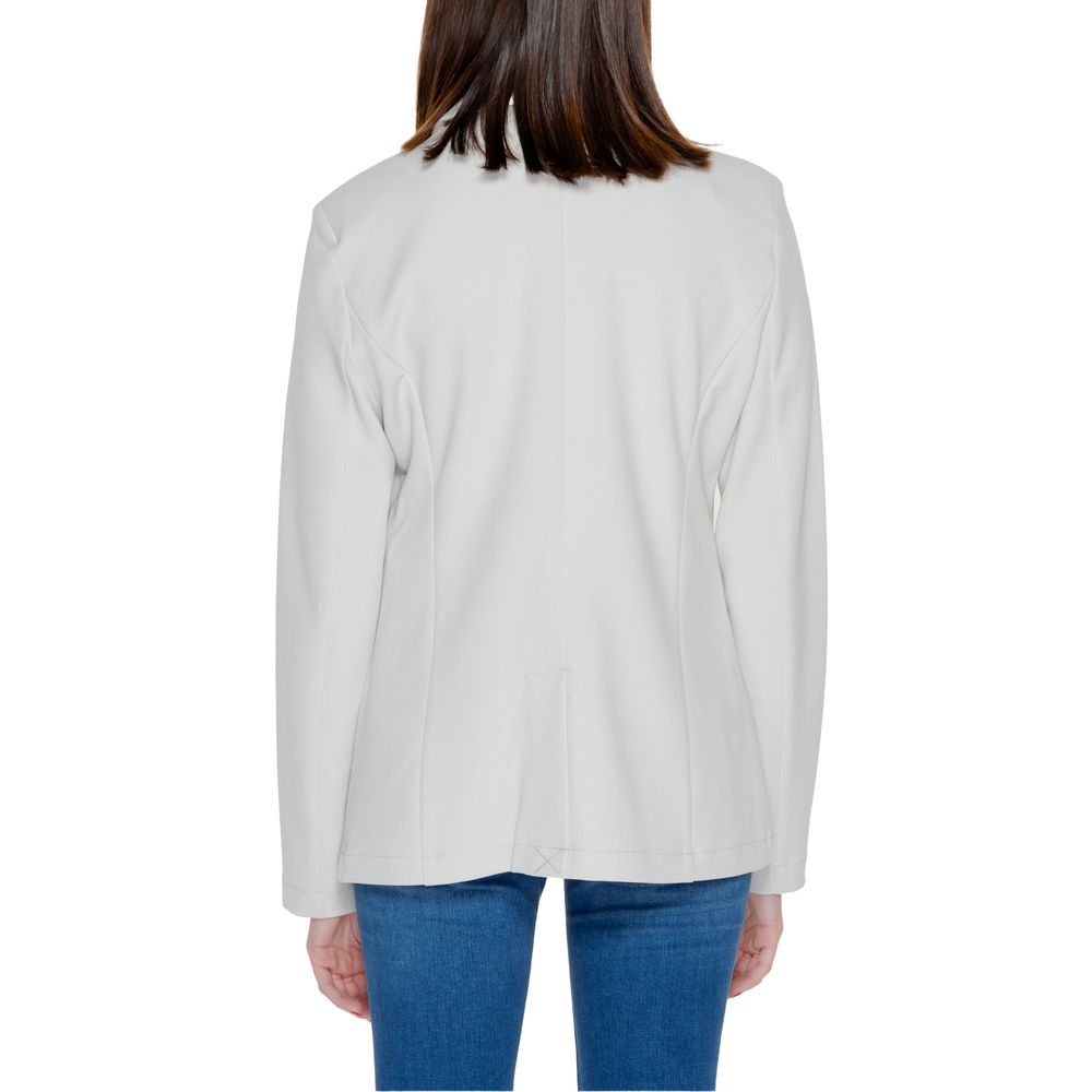 Beigefarbener Polyester-Blazer