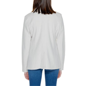 Beigefarbener Polyester-Blazer