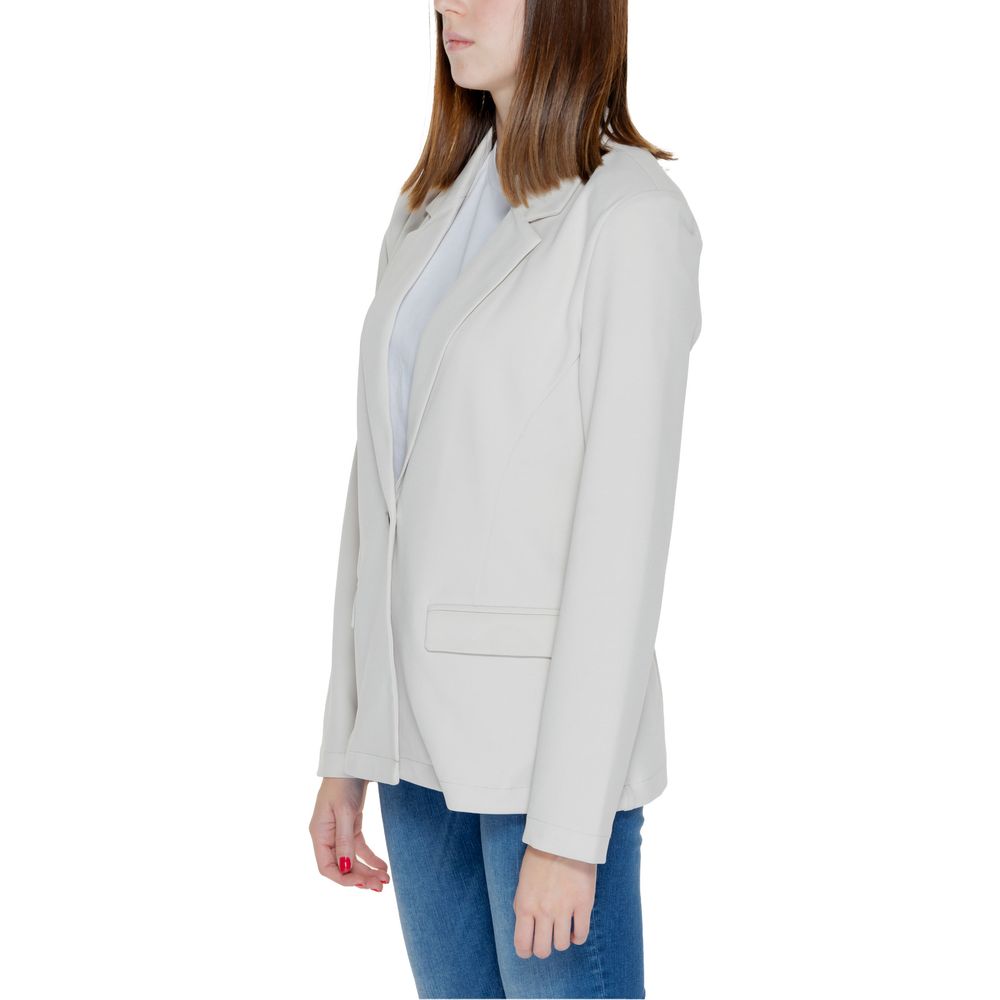 Beigefarbener Polyester-Blazer