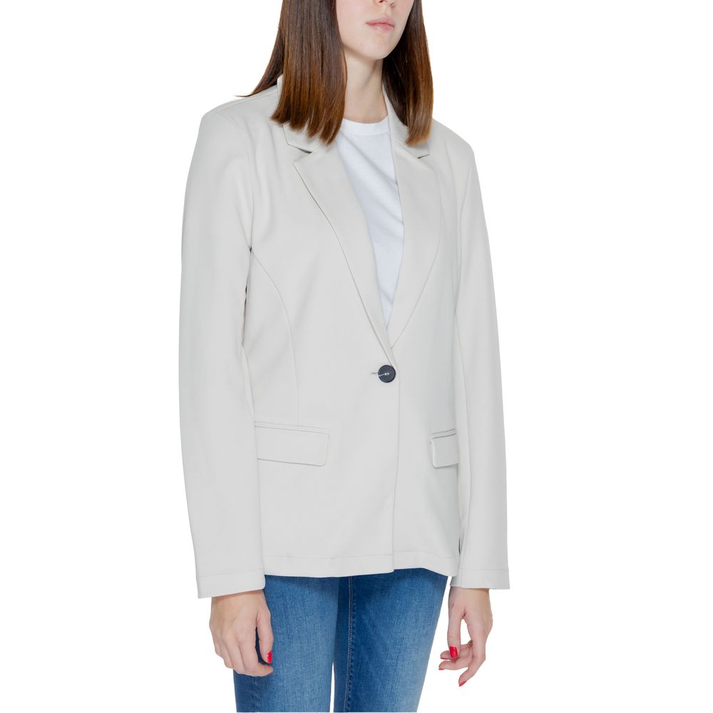 Beigefarbener Polyester-Blazer