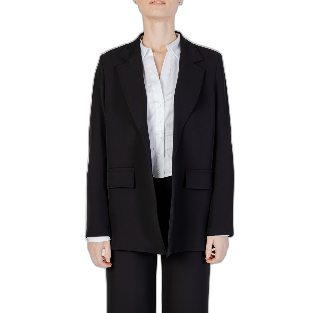 Schwarzer Polyester-Blazer