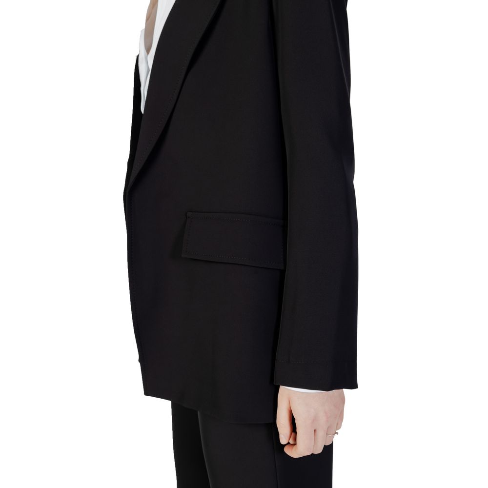 Schwarzer Polyester-Blazer