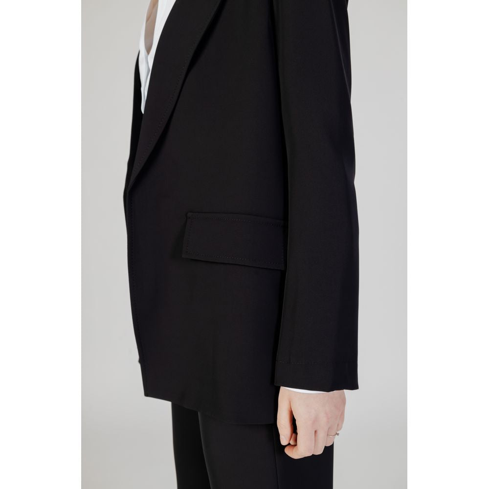 Schwarzer Polyester-Blazer