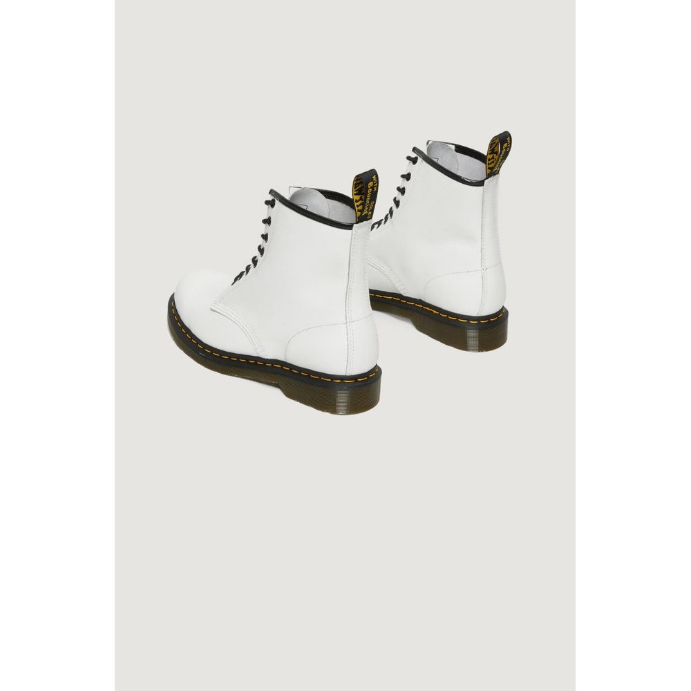 Weißer Lederstiefel