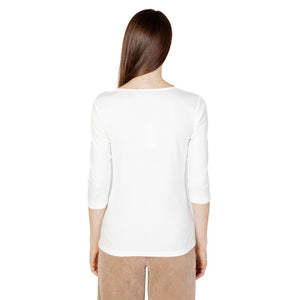 Cremefarbenes Langarmshirt aus Baumwolle