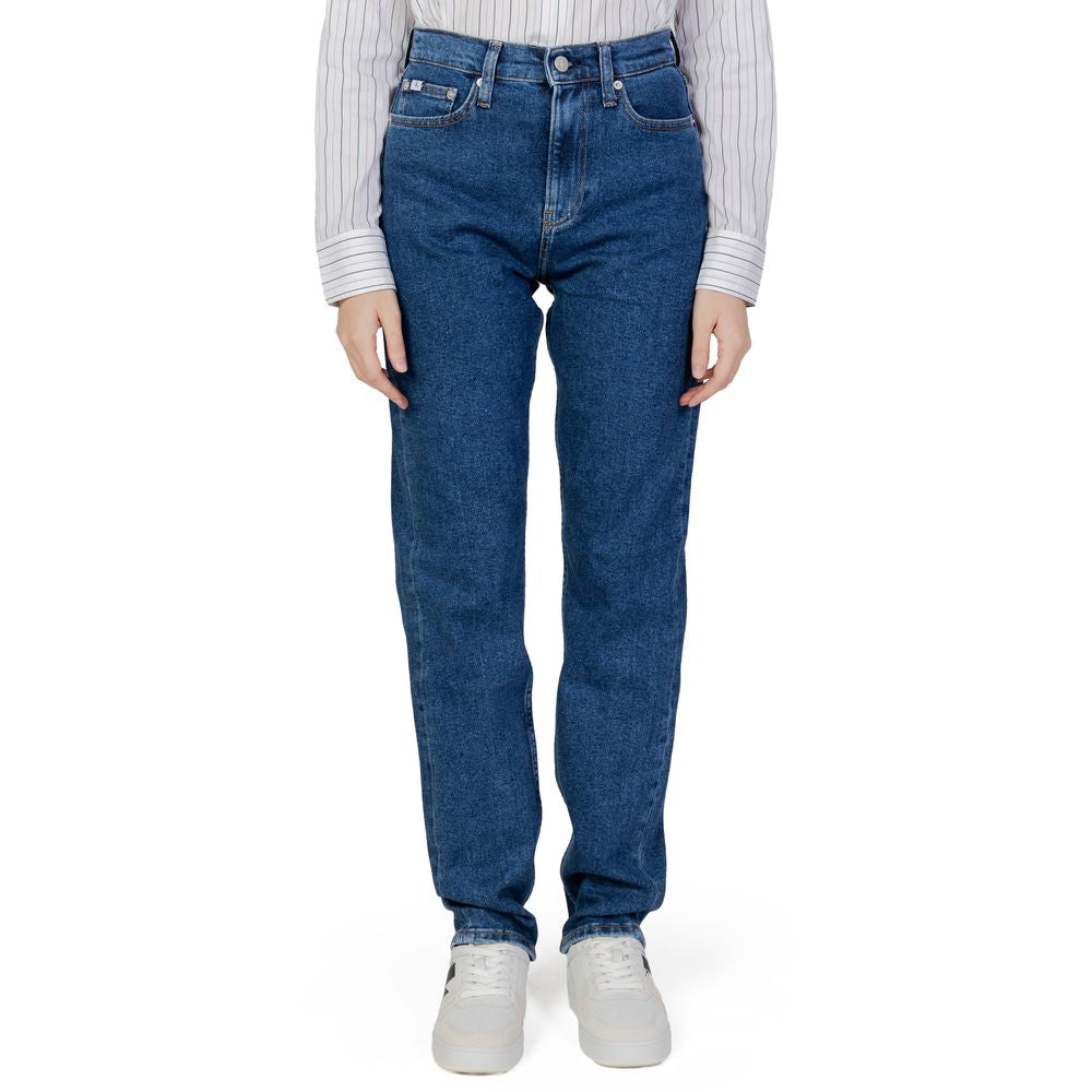 Blaue Slim Fit-Jeans aus Baumwolle