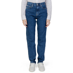 Blaue Slim Fit-Jeans aus Baumwolle