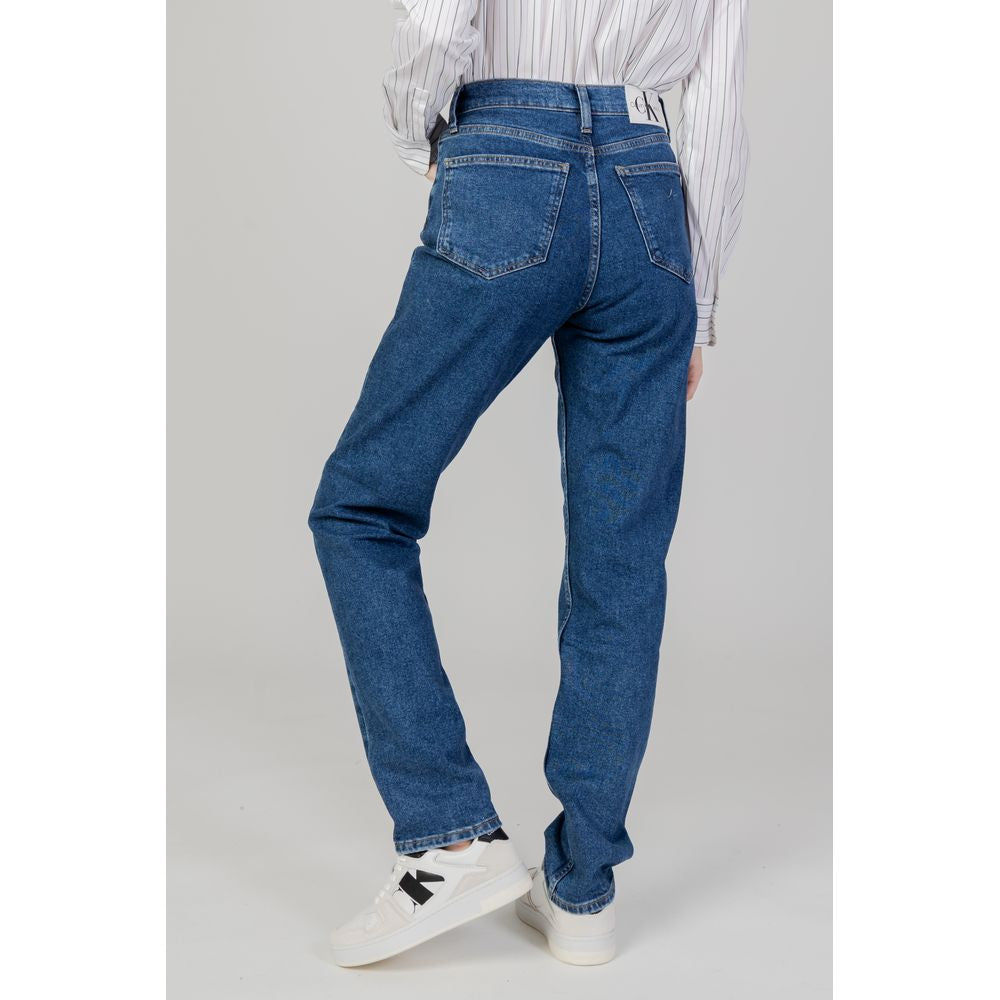 Blaue Slim Fit-Jeans aus Baumwolle