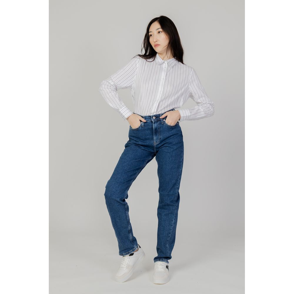 Blaue Slim Fit-Jeans aus Baumwolle