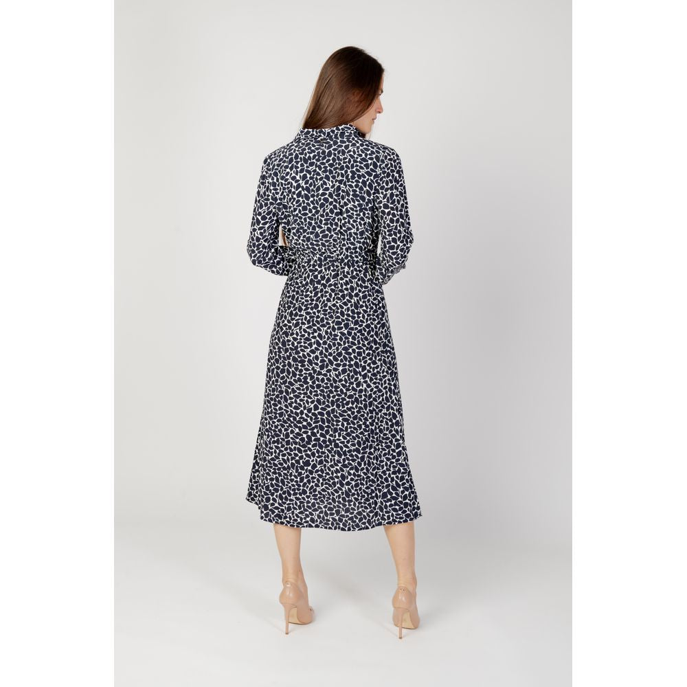Blaues Viskose-Midikleid