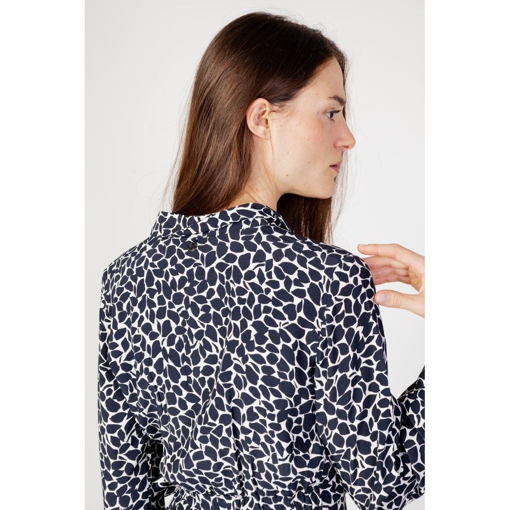 Blaues Viskose-Midikleid