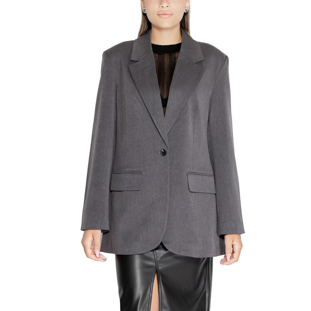 Grauer Blazer aus recyceltem Polyester