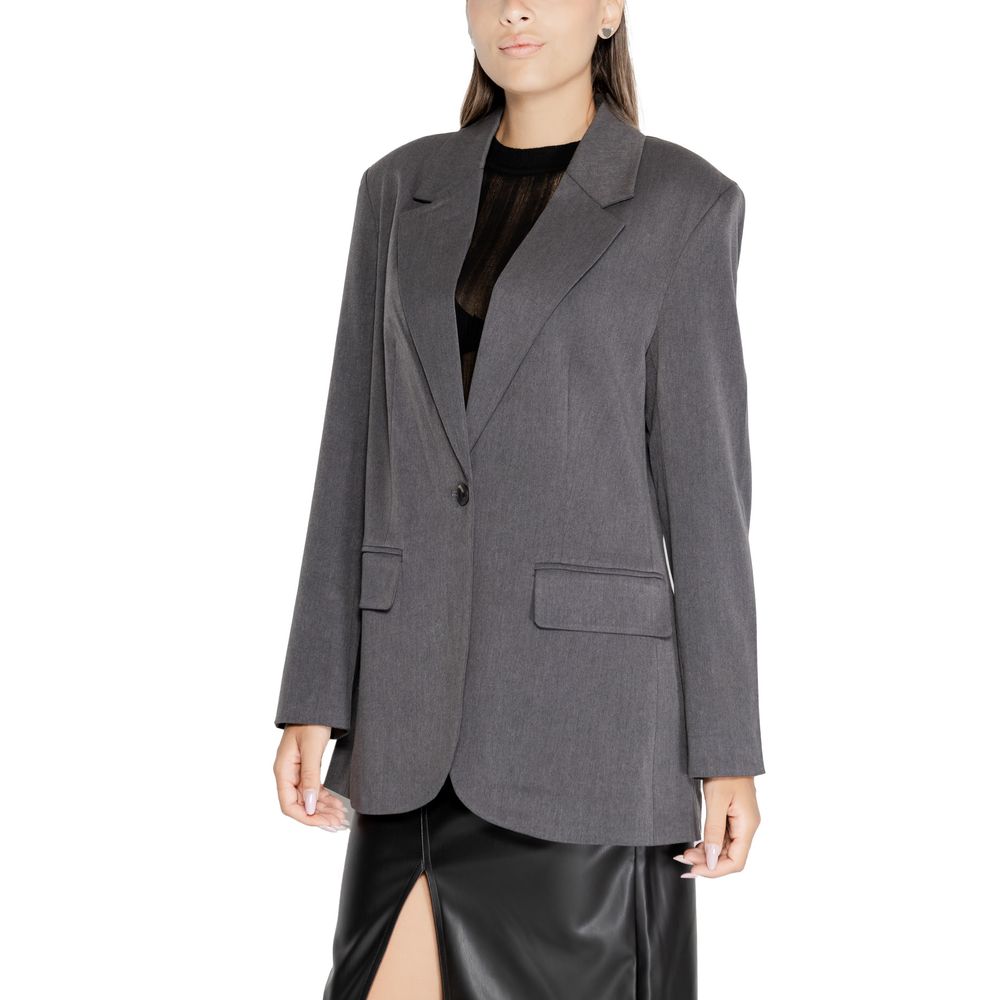 Grauer Blazer aus recyceltem Polyester