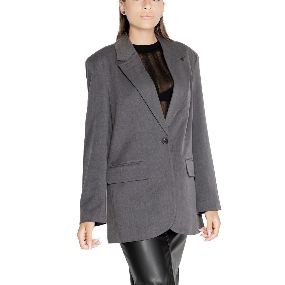 Grauer Blazer aus recyceltem Polyester