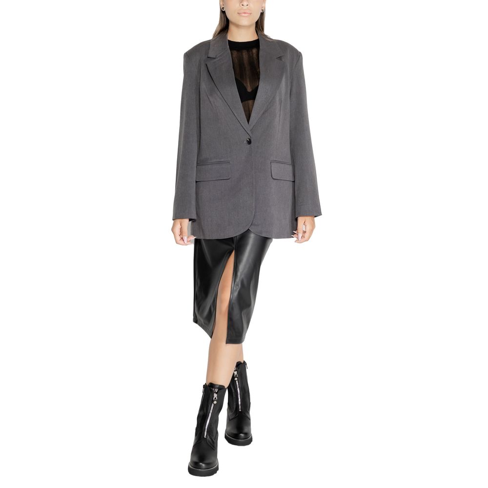 Grauer Blazer aus recyceltem Polyester