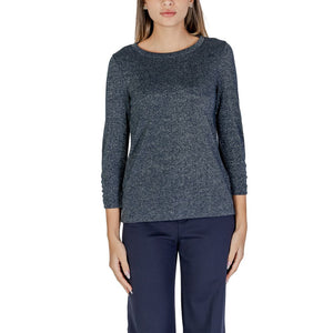 Blaues Langarmshirt aus Polyester