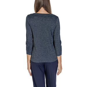 Blaues Langarmshirt aus Polyester