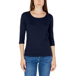 Blaues Langarmshirt aus Baumwolle