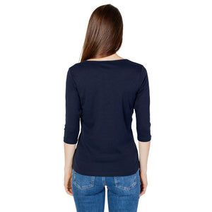 Blaues Langarmshirt aus Baumwolle