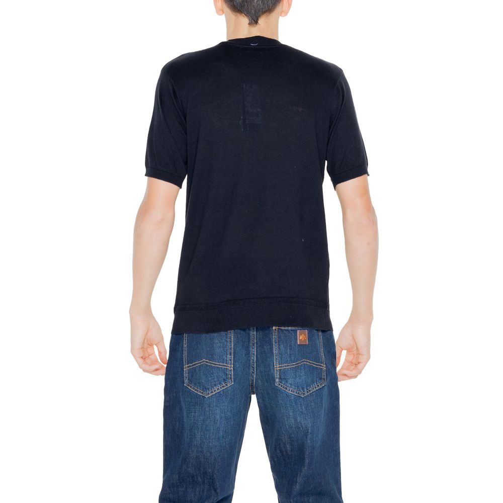 Schwarzer Baumwollpullover