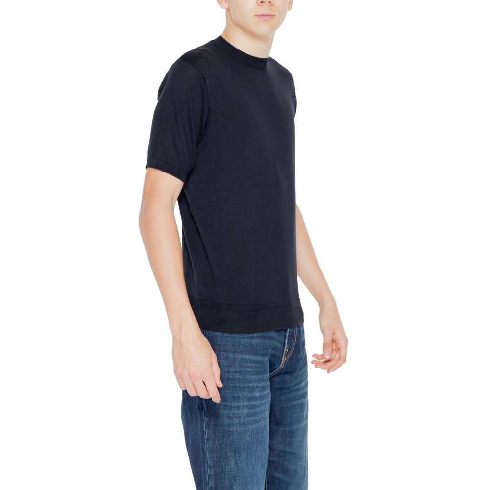Schwarzer Baumwollpullover