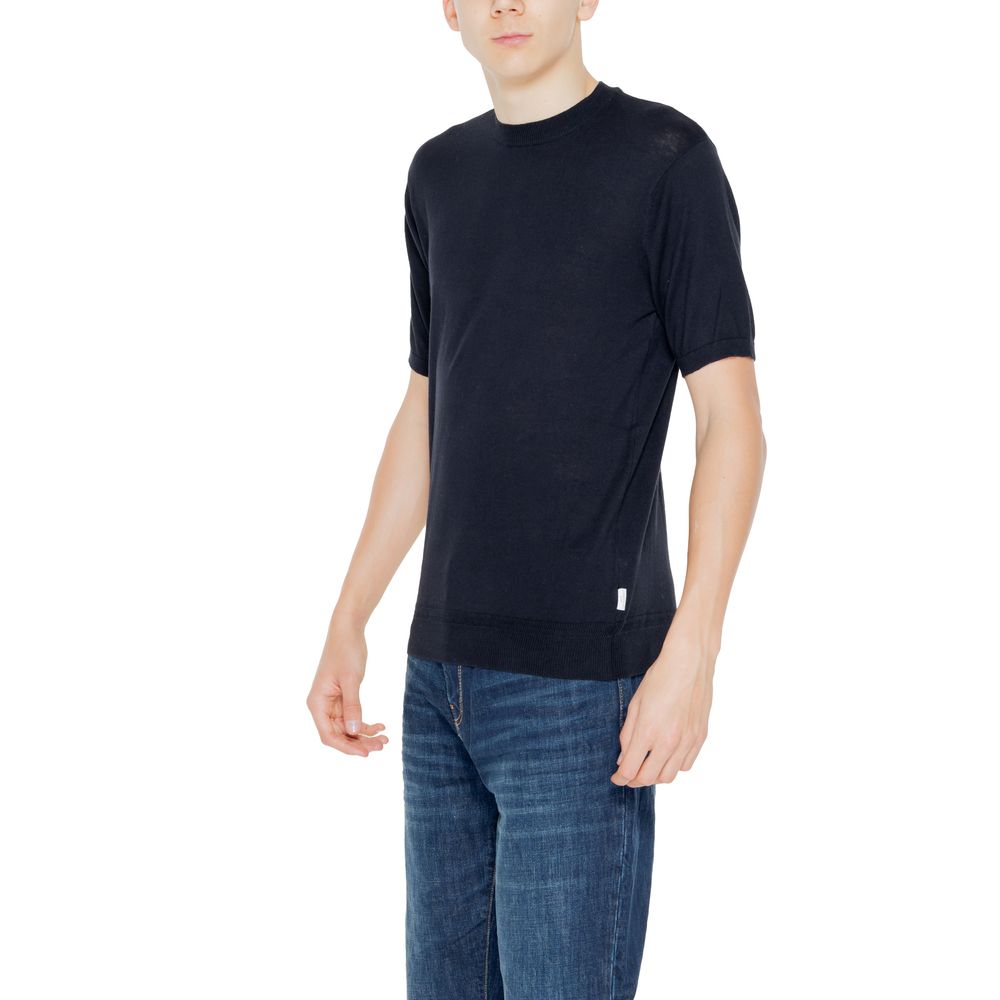 Schwarzer Baumwollpullover
